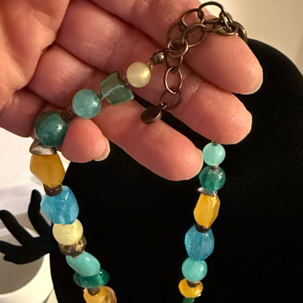 Ruby Rd. Turquoise and Amber Beaded Necklace - Picture 5 of 17